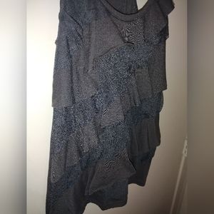 Grey Ruffle Front Tank Top